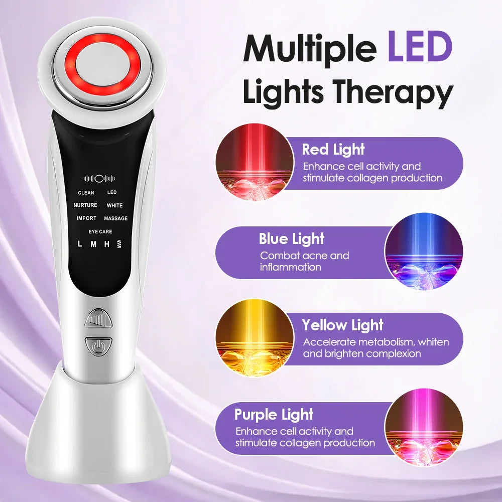 Facial Massager Skin Care Tool LED Light Therapy