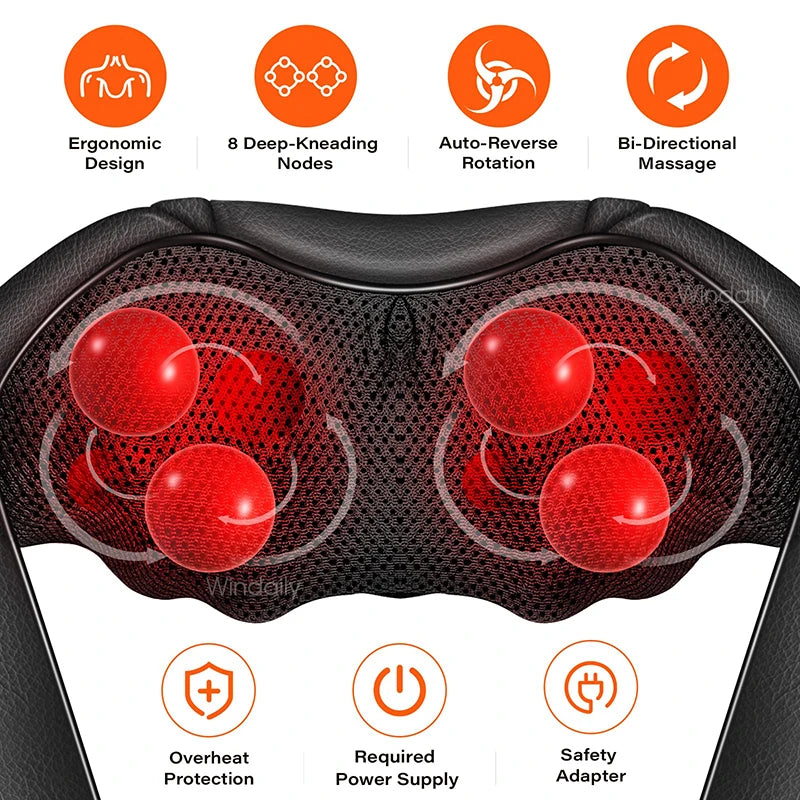 Neck and Shoulder Massager With Heat Electric Back