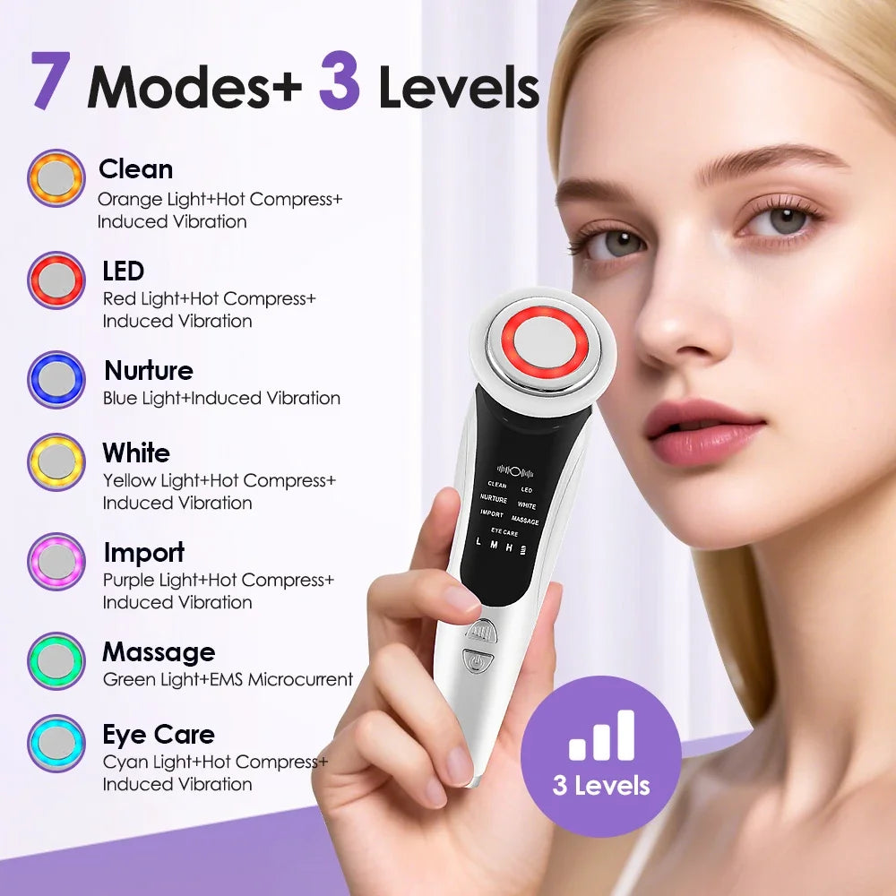 Facial Massager Skin Care Tool LED Light Therapy